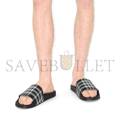 BURBERRY CHECK SLIDE SANDALS 